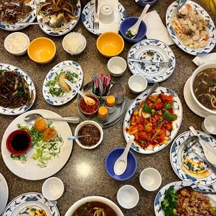 a table full of food