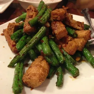Sauteed String Bean and Dry Fried Tofu