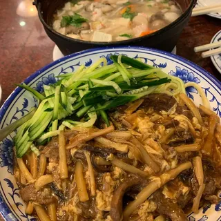 Beijing Style Noodle in Brown Mushroom Paste
