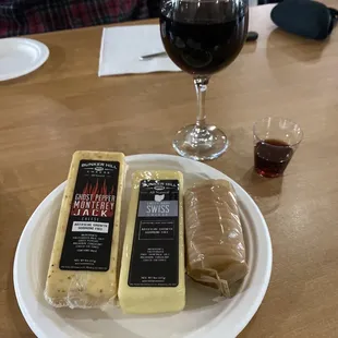 Cheese &amp; Crackers with our red wine. Beautiful place.