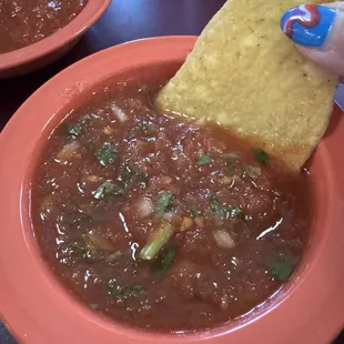 Flavorful salsas. They just keep the chips and salsa coming, great service.