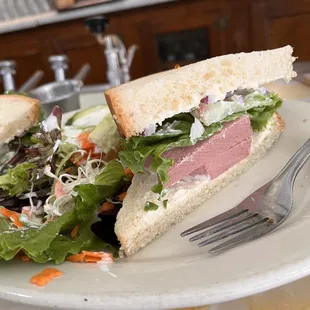 a sandwich and salad