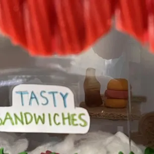 a sign for sandwiches