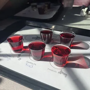All reds wine tasting