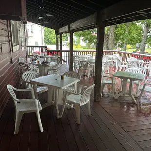 Outside deck with partial roof
