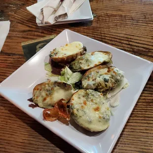 Spinach and artichoke potato skins