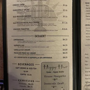 the menu