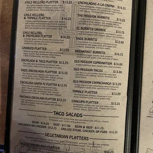 the menu
