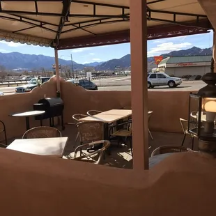 Outdoor patio looks great when the weather is warmer.
