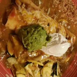 Taos burrito w vegetables and tettrazini, so good!