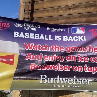 a banner for budweiser