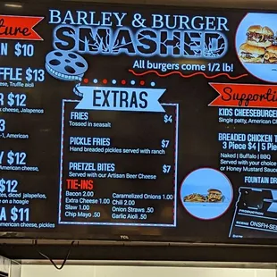 Barley &amp; Burger menu