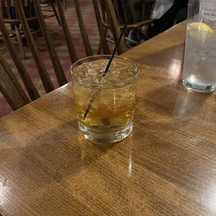 a drink on a table