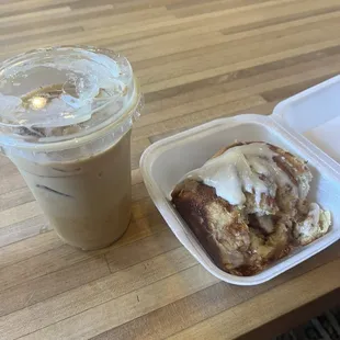 Iced canala and cinnamon roll
