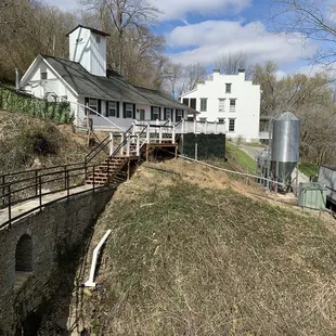 The view of the distillery from the parking lot