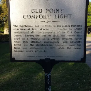 Old Point Comfort Light Historical Marker