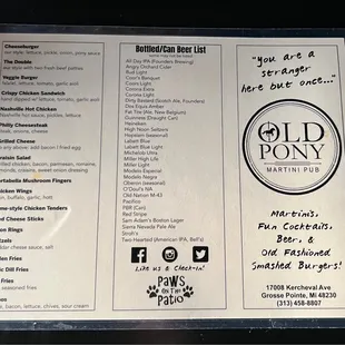 menu