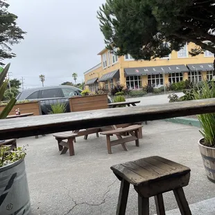 Looking out toward road / parking