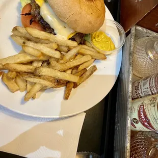 Burger and fries $12