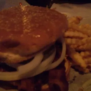 BBQ bacon burger with the $2 french fry upgrade.