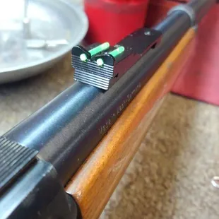 Installing both new front and rear sights on a .22 LR Ithica. Lots of milling work involved.