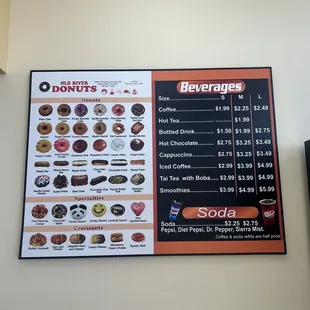 Donuts and drinks available.