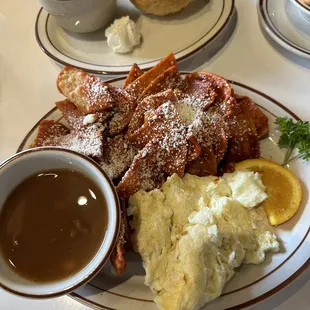 Chilaquiles &amp; Eggs. biscuits and gravy