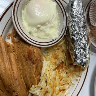 Tamales and eggs
