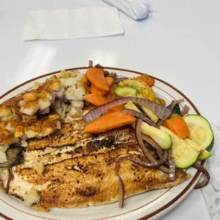 Pan fried trout plate from lunch specials menu