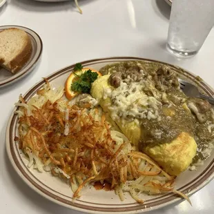 Chicken Chile Verde Omelette
