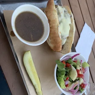 French dip with side salad