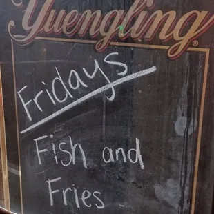 a menu on the counter