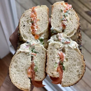 Lox bagel sandwich