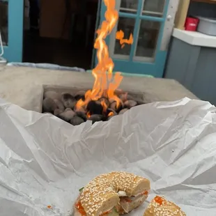 smoked cod bagel