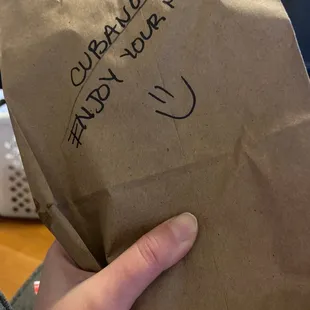 picture of the bag the cubano came in!