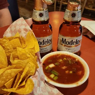 Chips n salsa! Cold beers