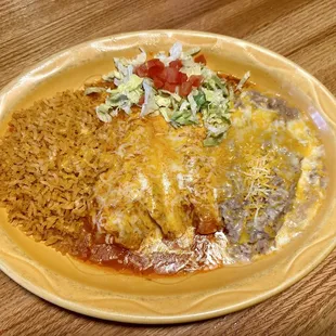 Shredded Beef Enchiladas Plate