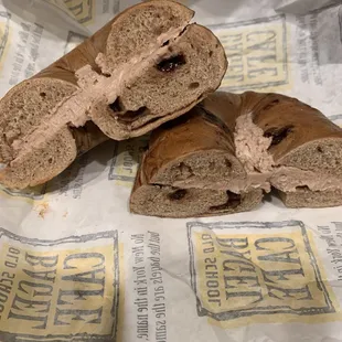 Chocolate Chip Bagel with Nutella Cream Cheese