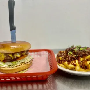 the District Burger and Brisket fries