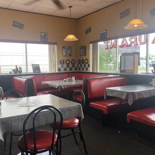 Booths or tables available.