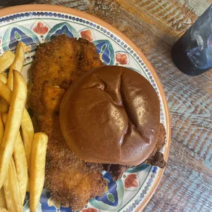 Fried Chicken Sandwich and Fries