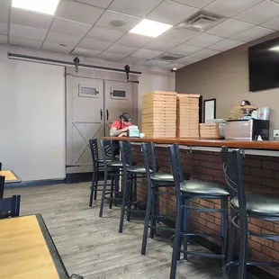 Person on speaker in the bar.