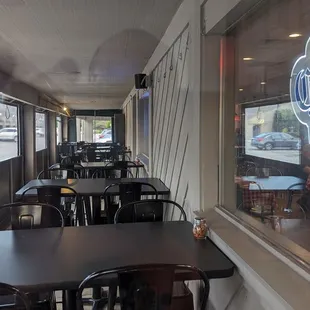 Enclosed outdoor seating area