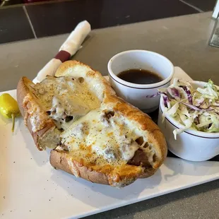 excellent French dip special w slaw $13 lunch