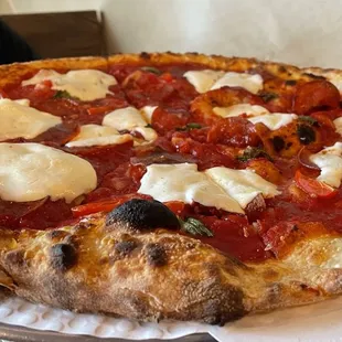 Wow, this pizza was amazing! Crispy crust, super fresh ingredients, and this was the Regular Regina Margherita with pepperoni.