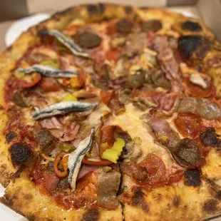 Regular Pork Reigns with anchovies added to one side