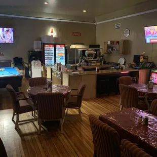 a pool table and a pool table