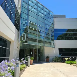 the entrance to the building