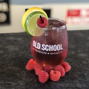 raspberries and lime