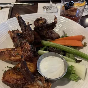 Huge Smoked wings, celery, carrots and ranch